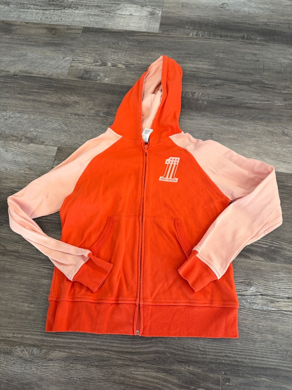 Harley-Davidson Orange & Peach Kids Zip Hoodie
